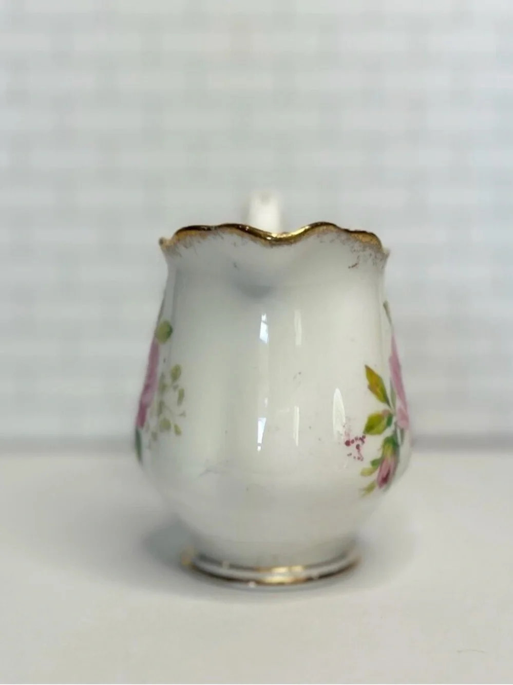 Royal Albert Pink Rose Bone China Creamer with Gold Accent